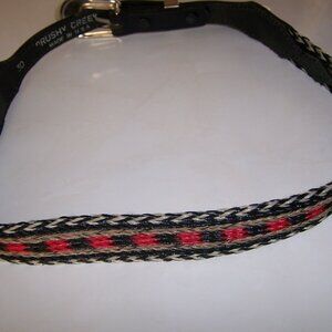 Womens Western Leather Horse Hair Belt Size 30 Brushy Creek USA Buckle